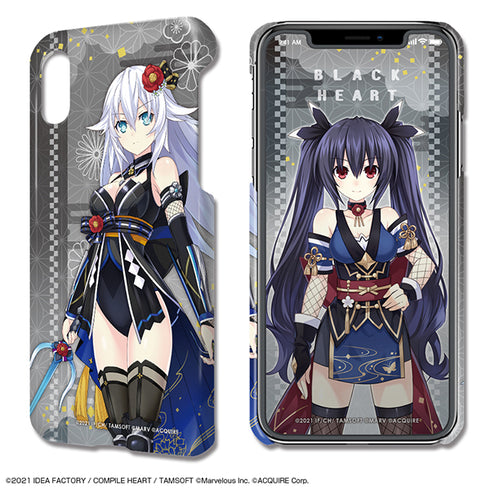 『閃乱忍忍忍者大戦ネプテューヌ -少女達の響艶-』デザジャケット iPhone X/XSケース&保護シート デザイン02(ブラックハート)